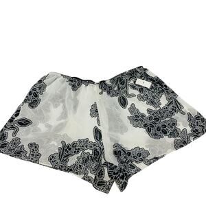 MGT Industries White Black Lace Sheer Lounge Sleep Shorts Womens Small